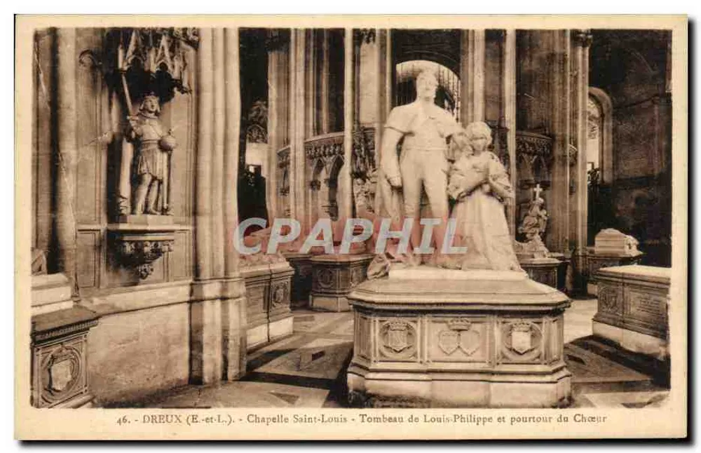 Dreux (E.-et-L.) - Kapelle Saint-Louis - Grabmal von Louis-Philippe und Umgebung des Chors - Vorderseite