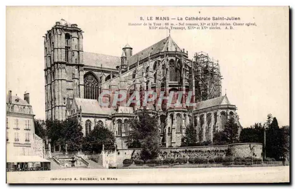 Le Mans — A Catedral São Julião — IMP-PHOTO A. DOLBEAU, LE MANS - Frente