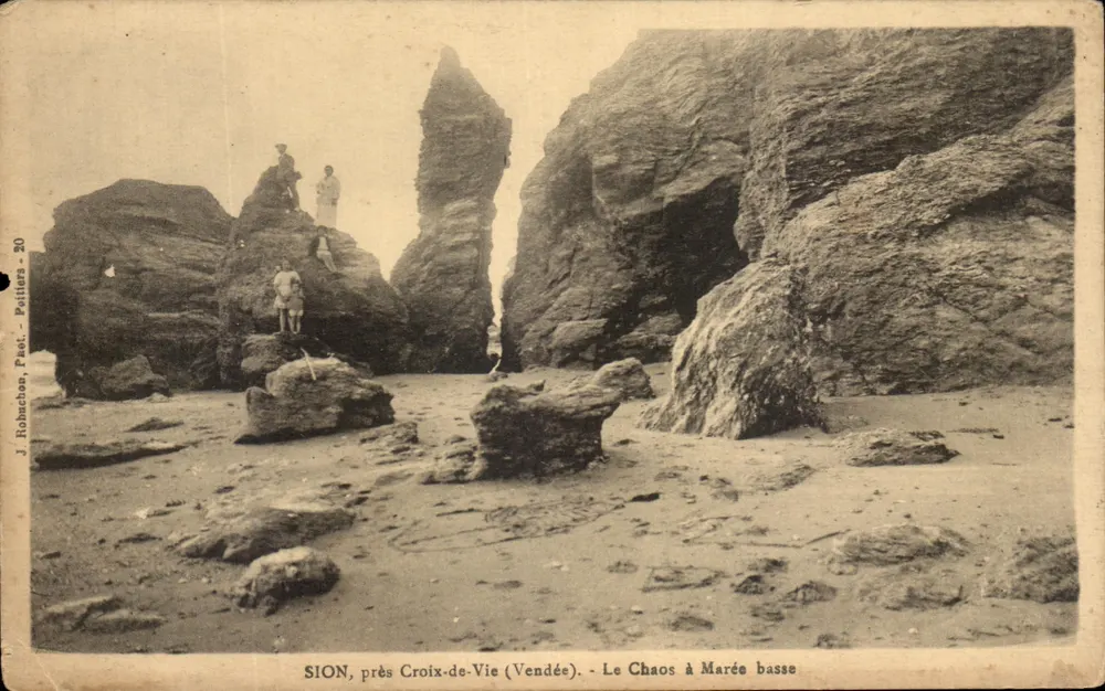 Sion, près Croix-de-Vie (Vendée) — Le Chaos à marée basse — J. Robuchon, Part. - Petliers - 20 - Vorderseite