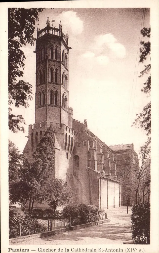 Pamiers — Turm der Kathedrale St-Antonin (14. Jahrhundert) — ERA - Vorderseite