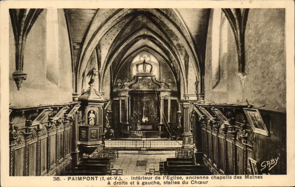 Paimpont (Ille-et-Vil) — Innenansicht der Kirche, ehemalige Kapelle der Mönche — Gaby - Vorderseite