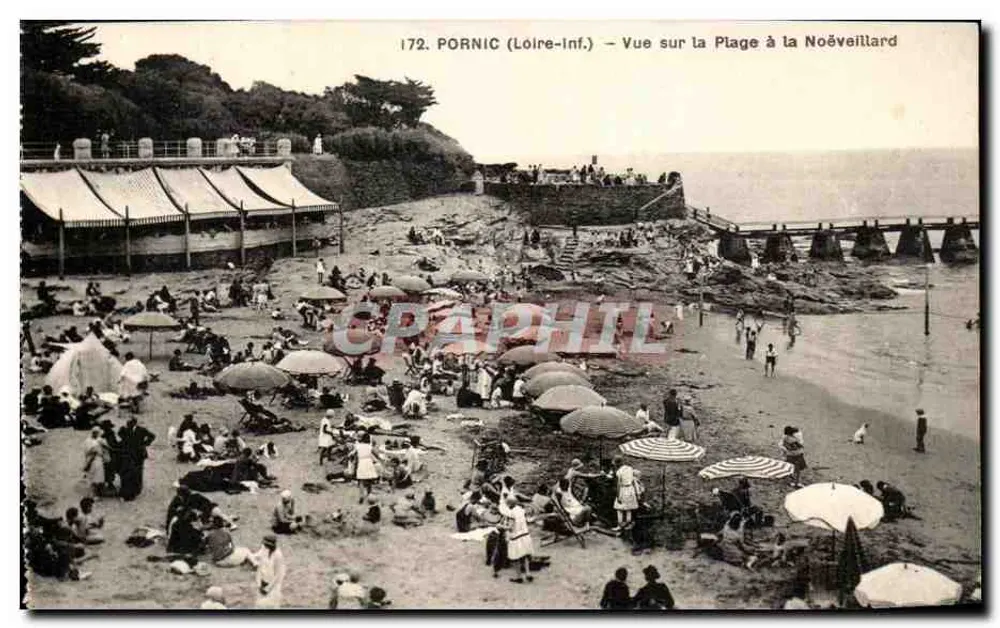 Pornic (Loire-Inf.) — Ansicht der Strandpromenade La Noëveillard — F. Hapeau, Nantes - Vorderseite