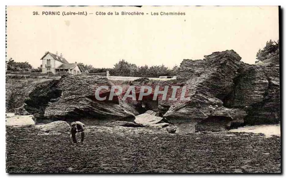 Pornic (Loire-Inf.) — Costa da Birochère — As Chaminés - Frente