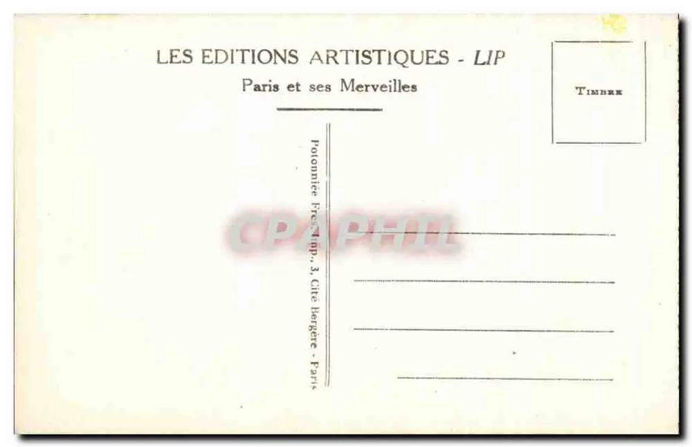 Paris - Der Boulevard und die Porte Saint-Denis — Verleger LIP, Nr. 15 - Rückseite