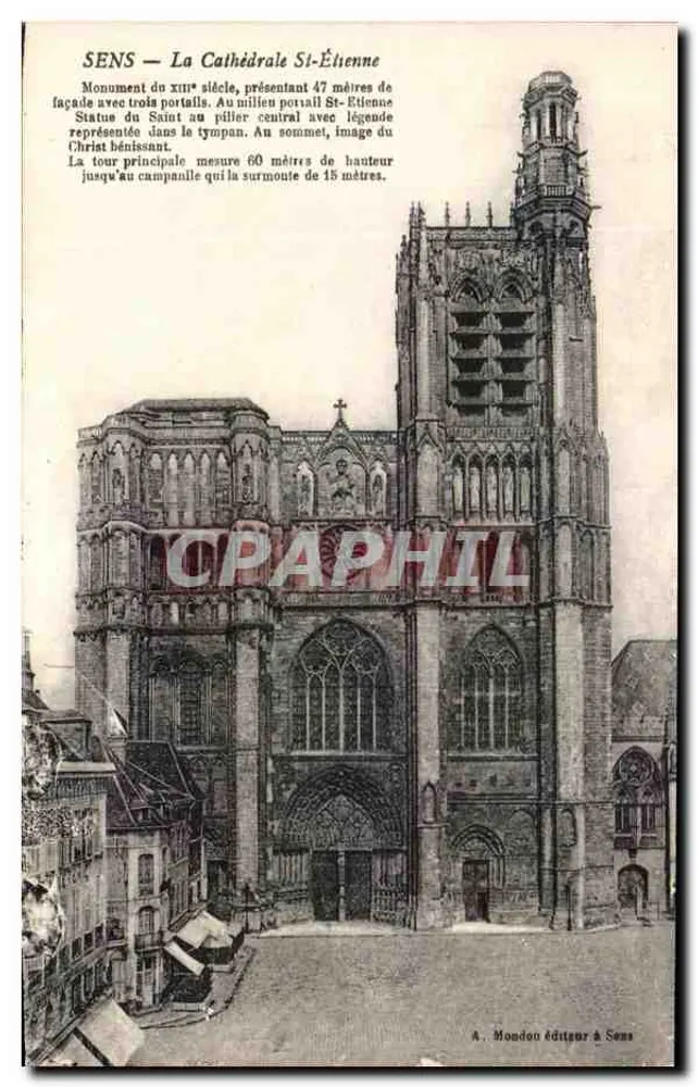 Sens — Die Kathedrale St-Étienne — Verlag A. Mondon in Sens - Vorderseite