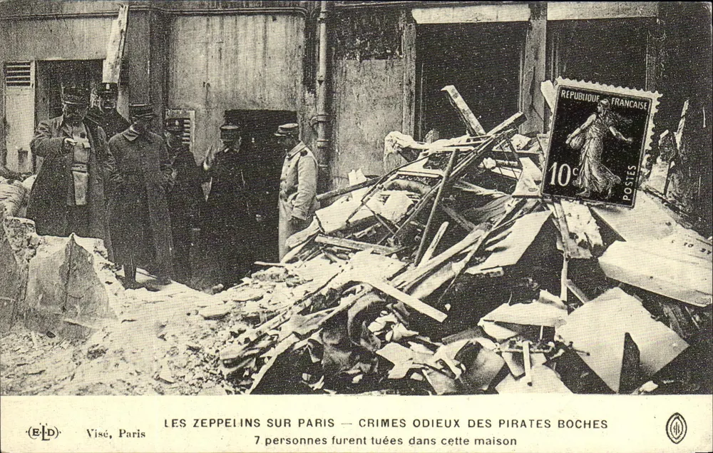Die Zeppelins über Paris — Schändliche Verbrechen der deutschen Piraten — Visé, Paris - Vorderseite