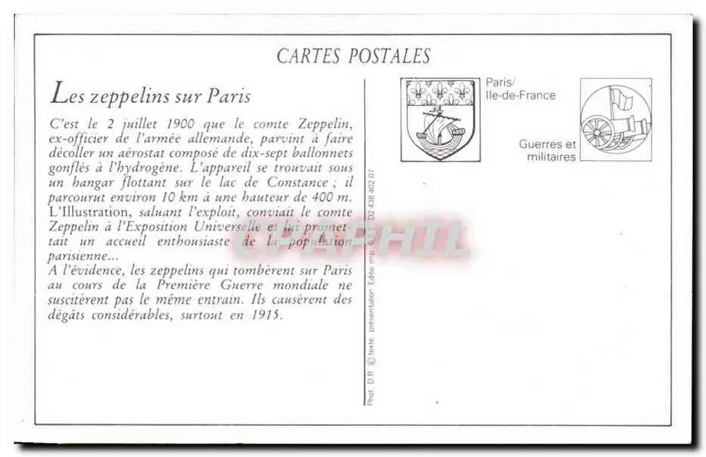 Die Zeppelins über Paris — Schändliche Verbrechen der deutschen Piraten — Visé, Paris - Rückseite
