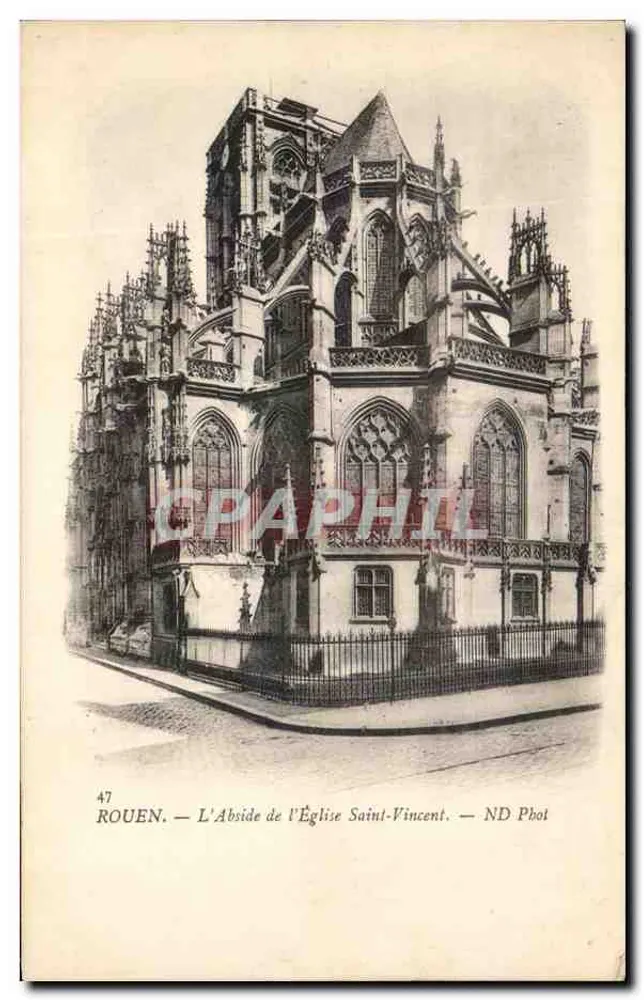 Rouen — De Abside van de Kerk van Sint Vincent — ND Phot - Voorkant