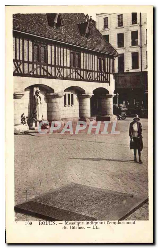 Rouen — Mosaik, das den Standort des Scheiterhaufens anzeigt — LL. Nr. 509 - Vorderseite