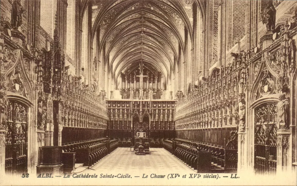 Albi — La Catedral de Santa Cecilia — El Coro (siglos XV y XVI) — LL. - Anverso