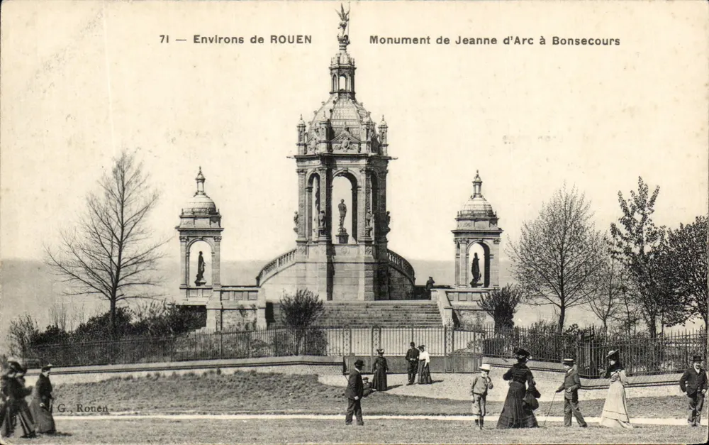 Monumento de Juana de Arco en Bonsecours — Entorno de ROUEN — G. Ronen, n.º 71 - Anverso