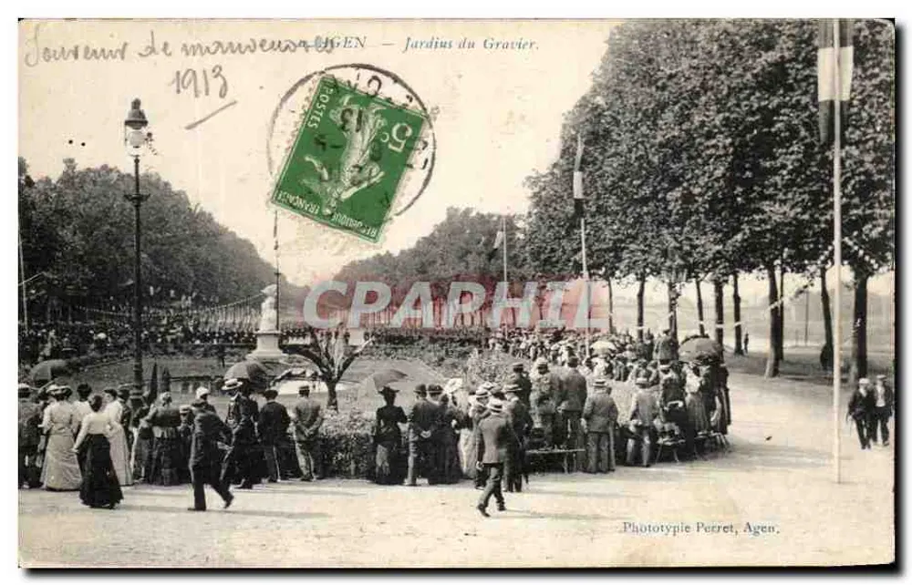 Agen — Jardin du Gravier — Phototypie Perret, Agen - Vorderseite