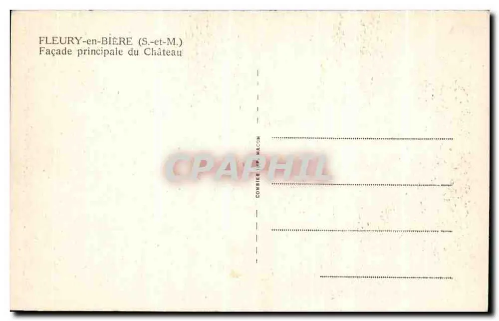Fleury-en-Bière — Facha principal do Castelo — Cim - Verso