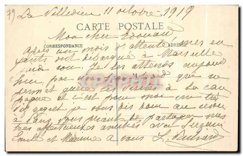 Schloss Ville-Dieu — La Mothe-St-Héraye (Deux-Sèvres) — Verlag F.-D. n° 101 - Rückseite
