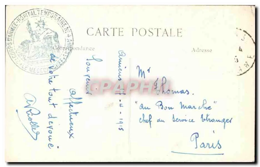 Amiens — Catedral com a Flecha — L. Carou, foto-editora, Amiens, n°355 - Verso