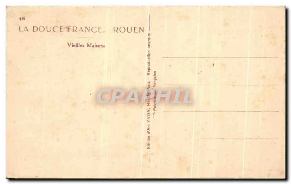 Rouen — Alte Häuser — Édition d'Art YVON, Rouen - Rückseite