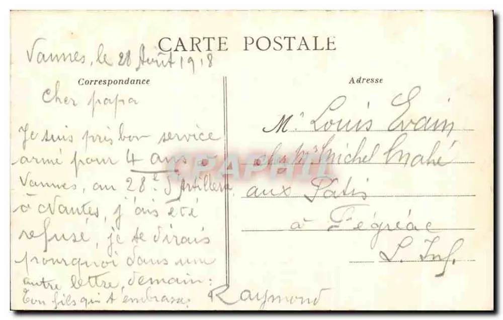 Arredores de VANNES - LOCMARIAQUER - Le Men-er-Hroeech (a pedra da Fada), menhir gigantesco quebrado em 4 pedaços - Verso