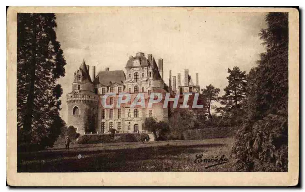 Château de Brissac — vue générale — Édition M. Chretiéne Fils, Angers - Frente
