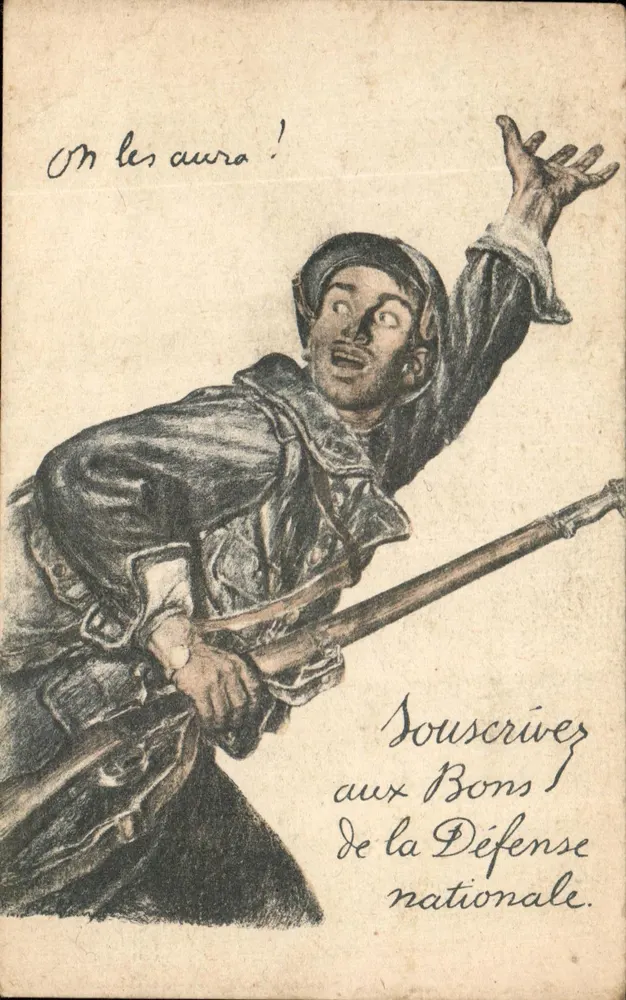 Soldat in Aktion — Propagandaimpression für die Nationale Verteidigung — Devambé, Druck Paris, Visé n° 00 - Vorderseite