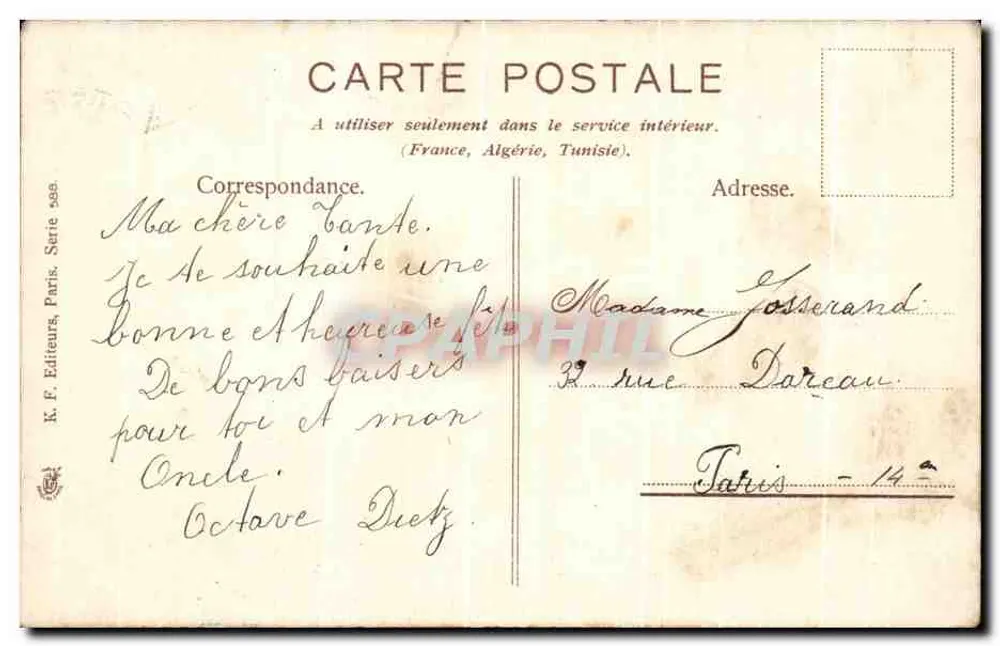 Colheita de trigo — Cena de colheita — K.F. Editores, Paris, Série 368 - Verso