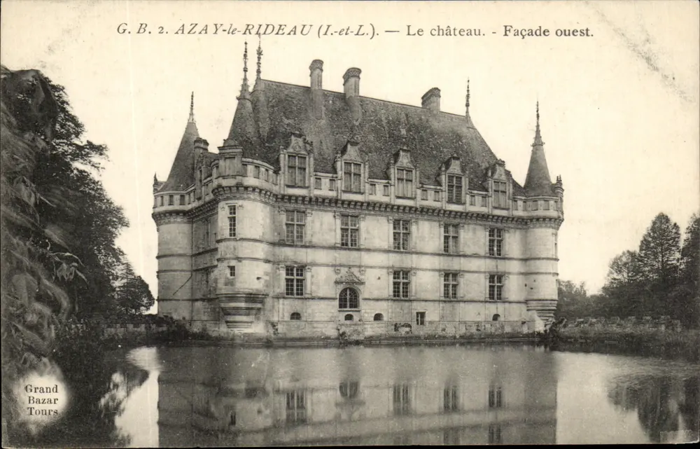 Azay-le-Rideau (Indre-et-Loire) — Das Schloss — Westfassade — Grand Bazar Tours - Vorderseite