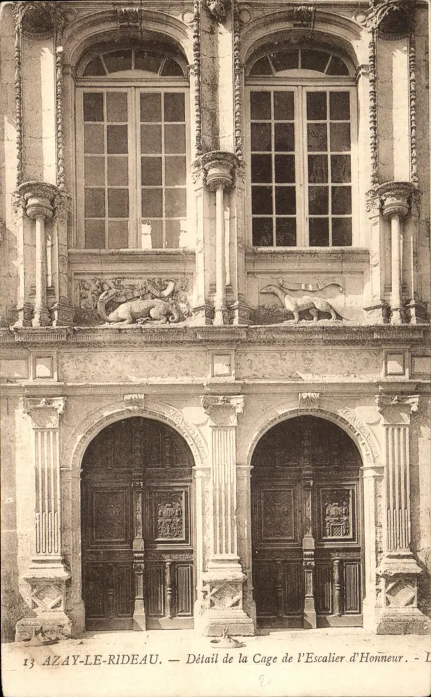 Azay-le-Rideau — Detail der Treppenwanne — unbekannter Verlag, Nr. 13 - Vorderseite
