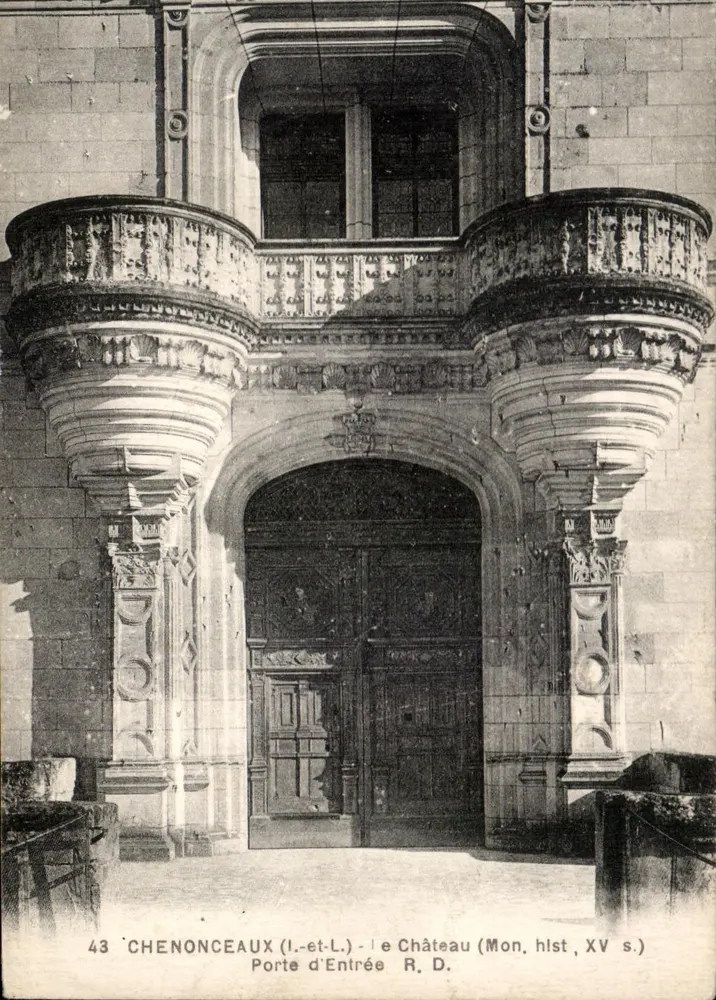 Chenonceaux (Loire-et-Loire) — Wejście do zamku (Zabytek, XV wiek) — R. Dorange, n°43 - Awers