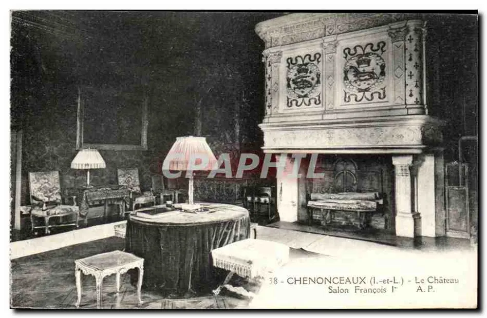 Chenonceaux (Loire-et-Cher) - Das Schloss. Saal François Ier - Vorderseite