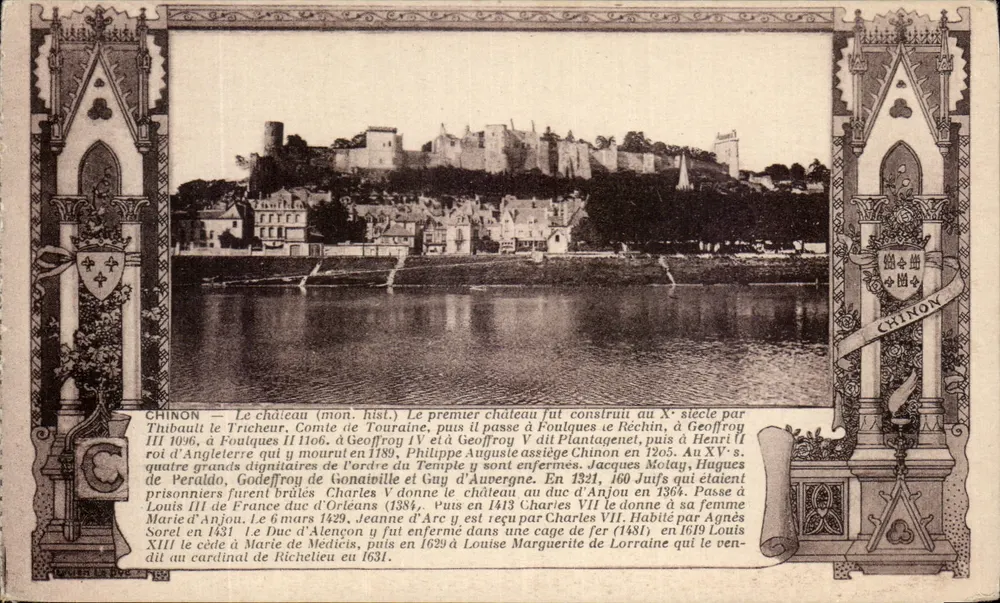 Chinon — História do castelo — Editor não identificado, número de série não visível - Frente