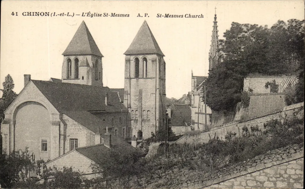 Chinon (Indre-et-Loire) — A Igreja Saint-Mesmes — A.P. St-Mesmes Church - Frente