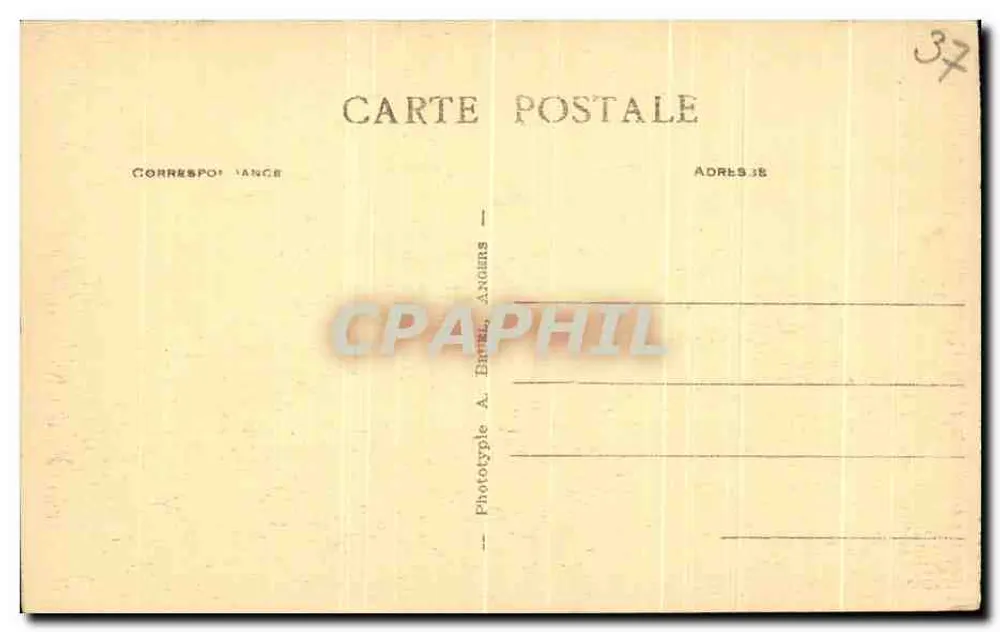 Chinon (Indre-et-Loire) — O Castelo (Monumento Histórico), vista geral do lado Nordeste, séculos X e XV — Fototipo A. Dautel, Angers - Verso