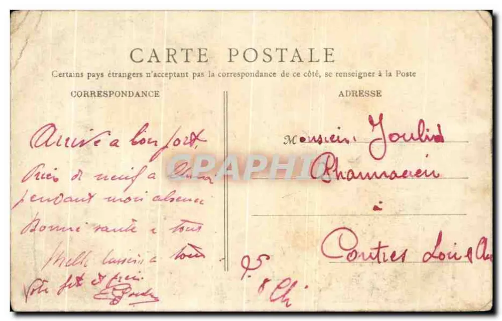 Chinon — Vieille Maison rue Voltaire — B. F., Paris - Verso