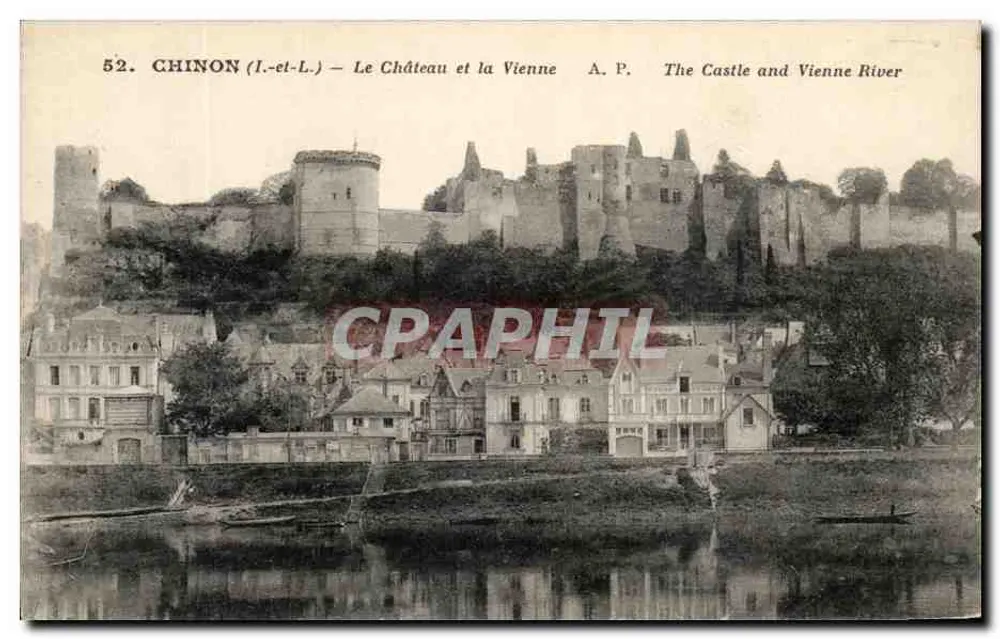 Chinon (Indre-et-Loire) — O Castelo e a Vienne — A. P. - Frente