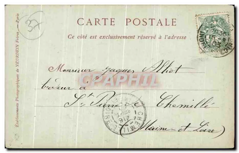 Chinon — Ruinen des Schlosses, Turm von Boissy — R.P.N. Collections ND Phot - Rückseite