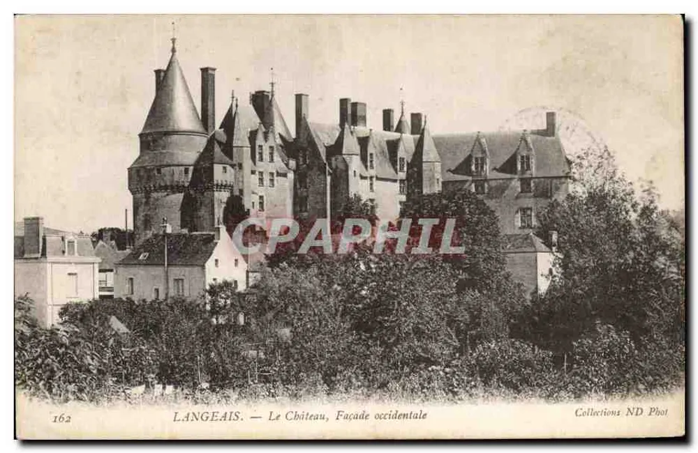 Langeais — O Castelo, Fachada ocidental — Collections ND Phot, n° 162 - Frente