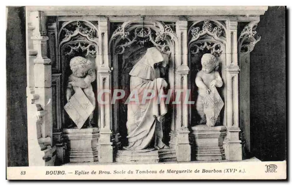 Bourg — Église de Brou. Grundstein des Grabes von Marguerite de Bourbon (16. Jahrhundert). — JND Phot. - Vorderseite