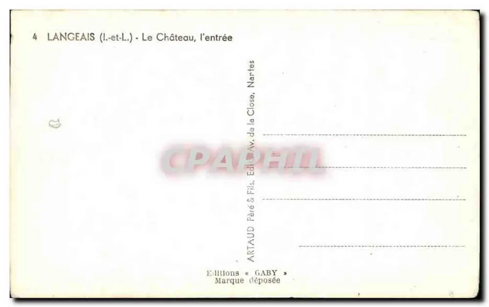 Langeais (Loire-Atlantique) — O Castelo, a entrada — Saby - Verso