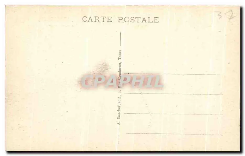 Castelo de Piessis-les-Tours — Arredores de Tours — A. Boucher, editor 2, Prm Condorcet, Tours - Verso