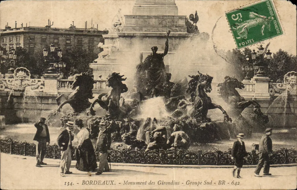 Bordeaux — Monument des Girondins — Groupe Sud — éditeur BR - 642 - Vorderseite