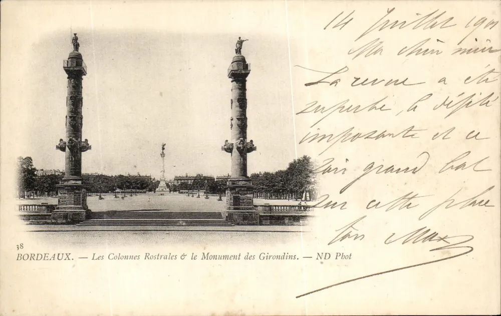 Bordeaux — Die Rostralkolosse & das Denkmal der Girondinen — ND Phot - Vorderseite
