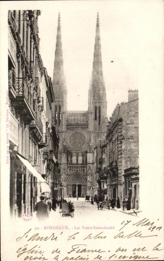 Bordeaux - As Torres de Saint-André — Editado pelo Jornal «La Réclame» - Frente