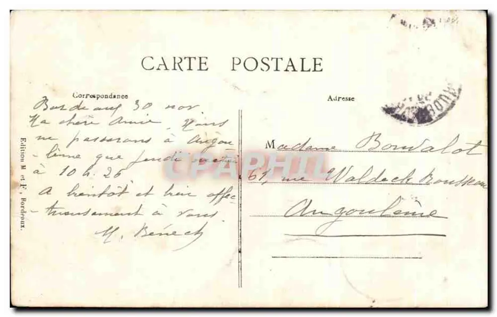Bordeaux — A Porta da Grande Gelo — Edição M. F. Bordeaux - Verso