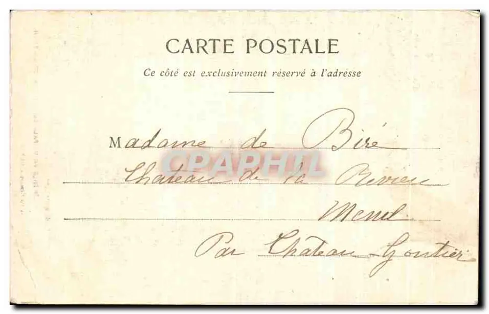 Cérons (Gironde) — Haupteingang des Schlosses La Tour — Henry Guillier, 31, 42 bis, rue Fosséneuve, Libourne - Rückseite