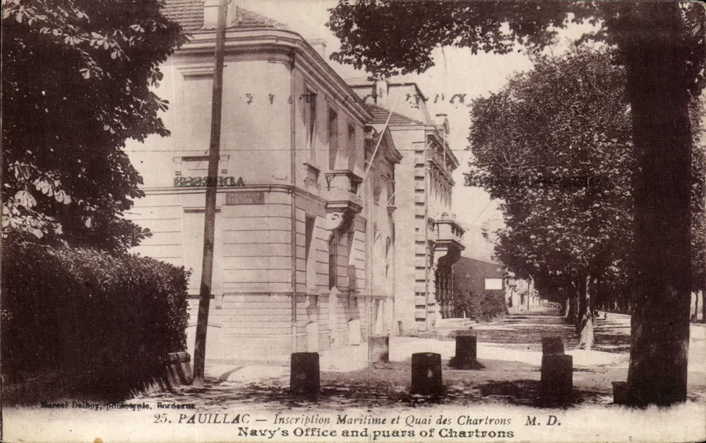 Bordeaux — Maritimeinschrift und Quai des Chartrons — Marcel Delboy, Phototypie, Bordeaux, n°25 - Vorderseite