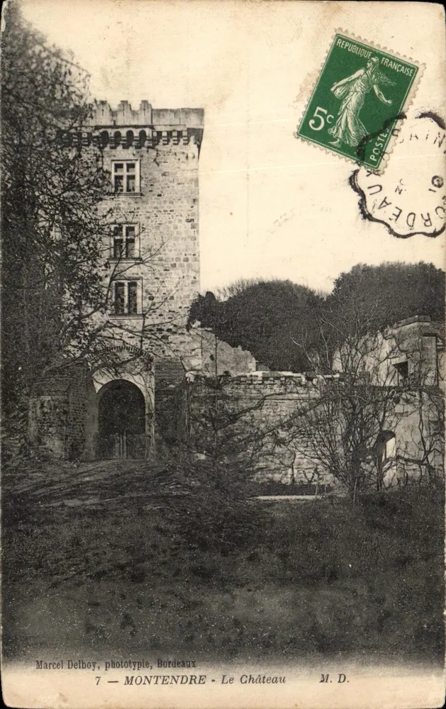 Montendre — Zamek — Marcel Delboy, fototyp, Bordeaux, n°7 - Awers