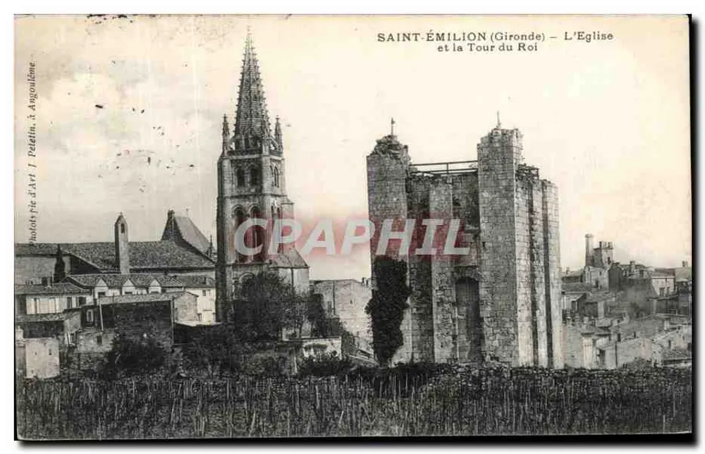 Saint-Émilion (Gironde) — Die Kirche und die Turm des Königs — Kunstphotografie J. Pegelin, Angoulême - Vorderseite