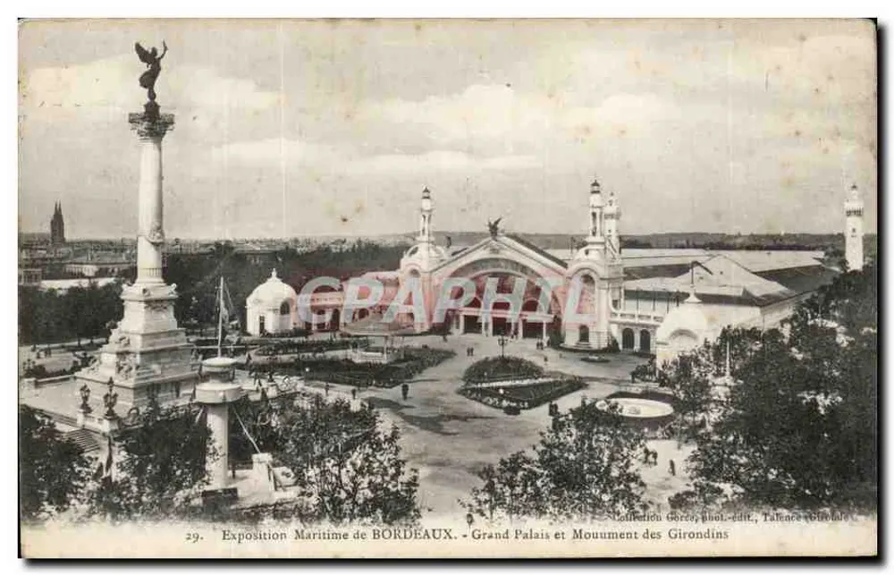 Maritimer Ausstellung von BORDEAUX — Grand Palais und Denkmal der Girondins — Sammlung Gorce, Fotografie-Verlag, Talence (Girondes) - Vorderseite