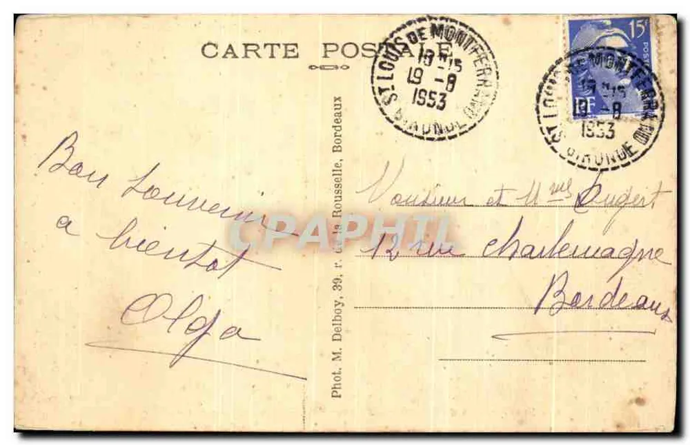 Saint-Louis-de-Monferrand (Gironde) — Zamek Lagaucherie — M.D. - Rewers