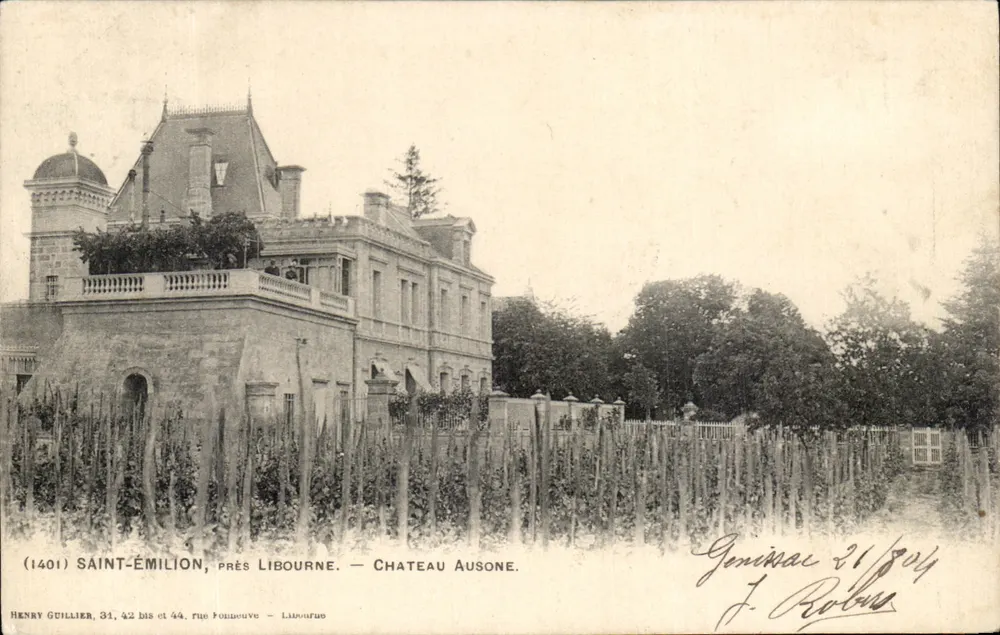 Saint-Émilion, perto de Libourne — Château Ausone — Henry Guillier, 31, 42 bis e 44, rue Forbeuve — Libourne - Frente