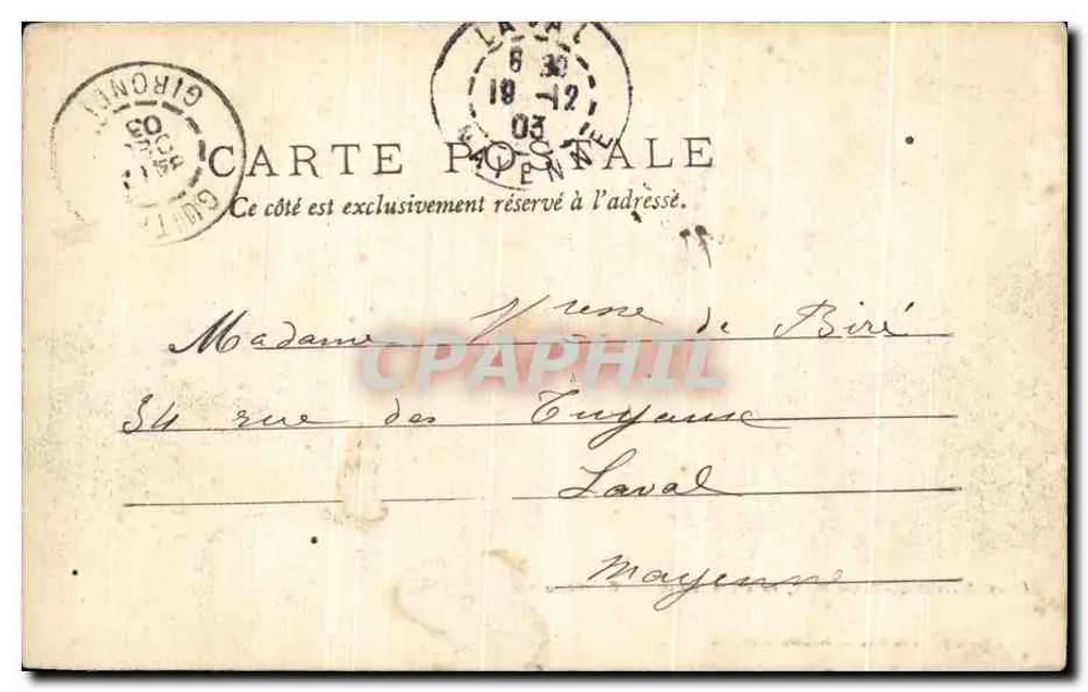 Savignac-sur-l'Isle, in der Nähe von Libourne — Schloss Savignac — Jenry Guillier, 31, 42 bis und 44, Rue Fonneuve — Libourne - Rückseite